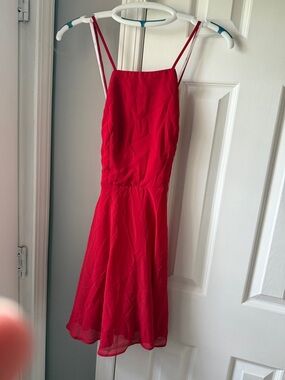 Lulu's Crimson Spaghetti-Strap Mini Dress